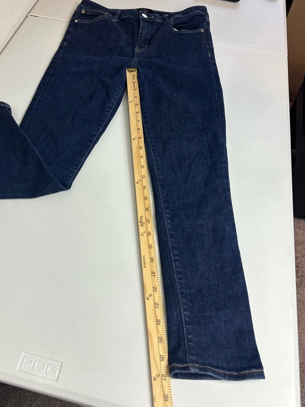 Quince Bella Stretch High Rise Dark Wash Organic Cotton Skinny Jeans Size 30